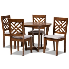 Baxton Studio Alena Grey Walnut 5pc Dining Room Set