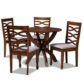 Baxton Studio Aspen Grey Walnut 5pc Dining Room Set