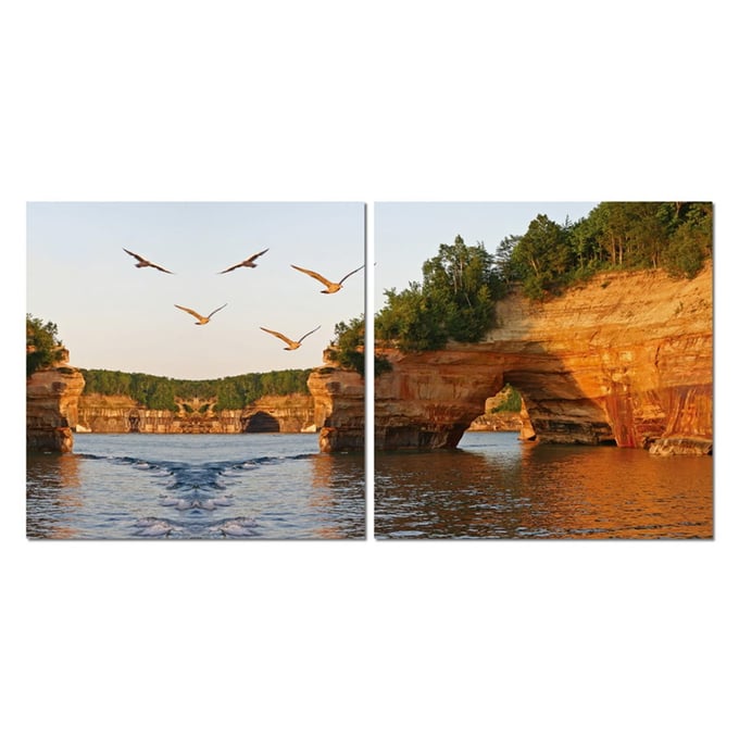 Baxton Studio Stone Arches Mounted Photography Print Diptych BAX-AF-1087AB