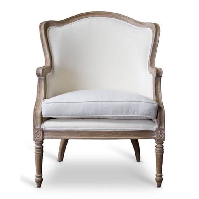 Baxton Studio Charlemagne Beige Fabric Accent Chair The Classy Home