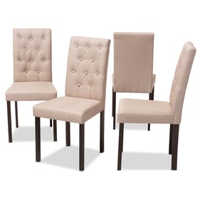 4 Baxton Studio Gardner Beige Fabric Upholstered Dining Chairs