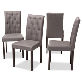 4 Baxton Studio Gardner Grey Fabric Upholstered Dining Chairs