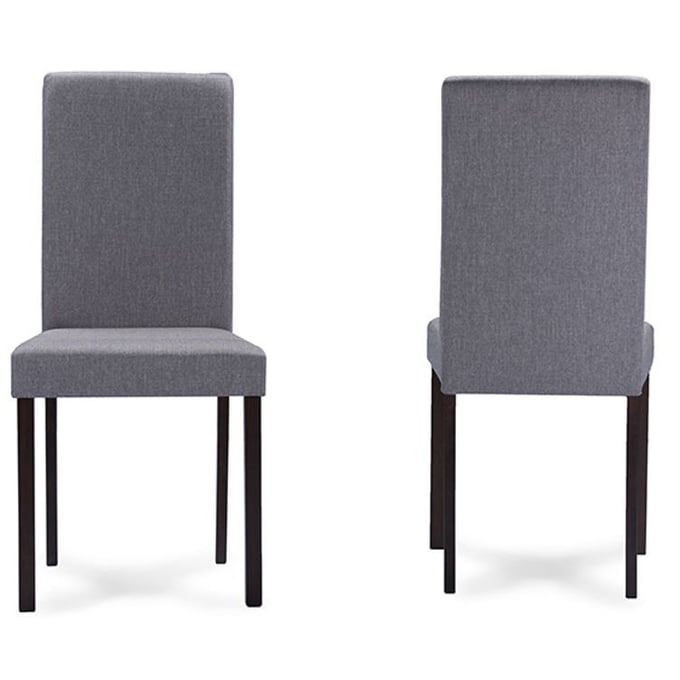 4 Baxton Studio Andrew Grey Fabric Upholstered Dining Chairs BAX-ANDREW-DIN-CH-GY-FAB