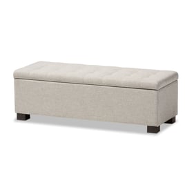 Baxton Studio Roanoke Beige Fabric Upholstered Storage Ottoman Bench