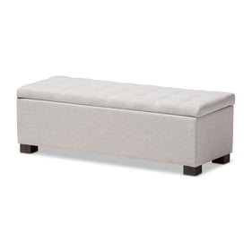 Baxton Studio Roanoke Greyish Beige Upholstered Storage Ottoman Bench