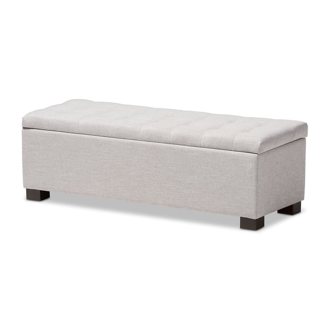 Baxton Studio Roanoke Greyish Beige Upholstered Storage Ottoman Bench BAX-BBT3101OT-GYBG-H121714