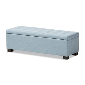 Baxton Studio Roanoke Light Blue Fabric Upholstered Storage Ottoman Bench