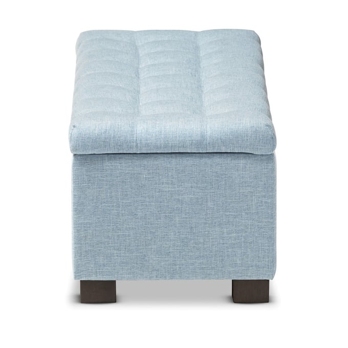 Baxton Studio Roanoke Light Blue Fabric Upholstered Storage