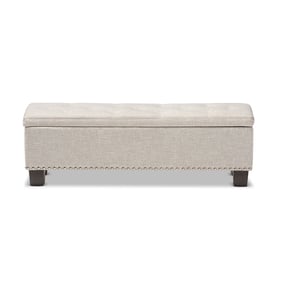 Baxton Studio Hannah Beige Fabric Upholstered Storage Ottoman Bench