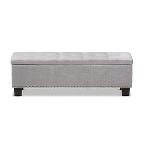 Baxton Studio Hannah Grayish Beige Fabric Upholstered Storage Ottoman Bench