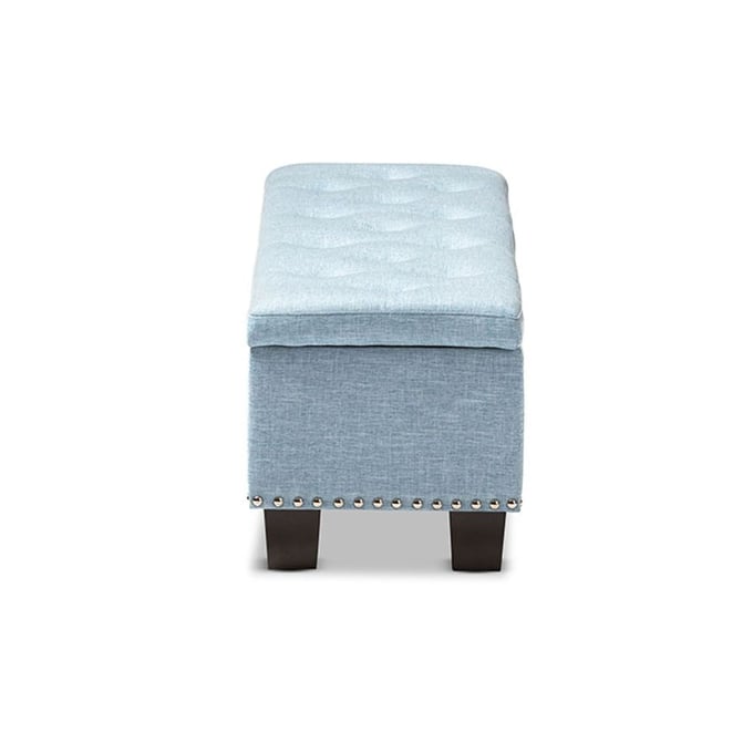 Baxton Studio Hannah Light Blue Fabric Upholstered Storage Ottoman