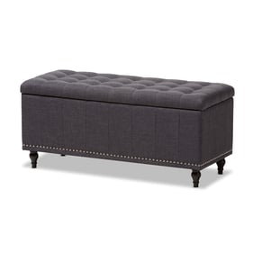 Baxton Studio Kaylee Dark Grey Fabric Upholstered Storage Ottoman Bench