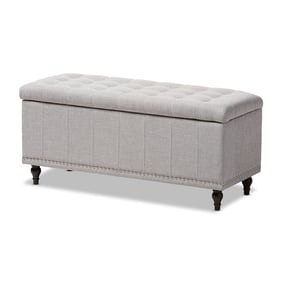 Baxton Studio Kaylee Grayish Beige Fabric Upholstered Storage Ottoman Bench