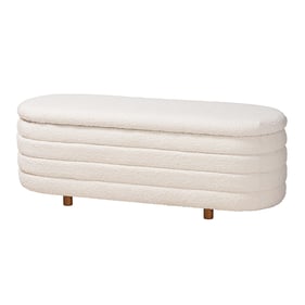 Baxton Studio Betiana Cream Walnut Brown Storage Bench