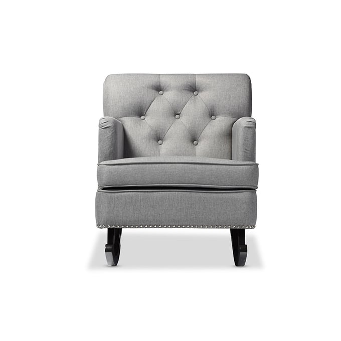 Baxton Studio Bethany Grey Fabric Upholstered Button Tufted