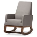 Baxton Studio Yashiya Mid-century Retro Modern Grey Fabric Upholstered Rocking Chair