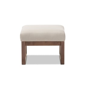 Baxton Studio Yashiya Light Beige Fabric Upholstered Ottoman Stool