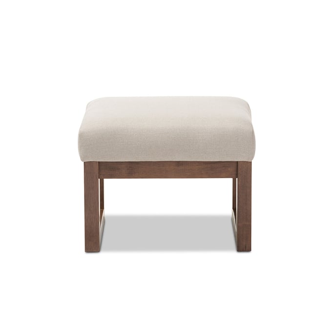 Baxton Studio Yashiya Light Beige Fabric Upholstered Ottoman Stool BAX-BBT5200-LIGHT-BEIGE