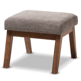 Baxton Studio Aberdeen Brown Gravel Fabric Ottoman