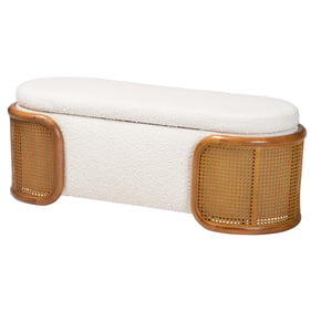 Baxton Studio Basira Cream Storage Bench