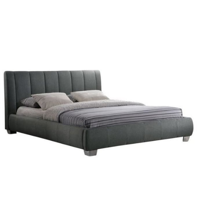 Baxton Studio Marzenia Grey Fabric Upholstered Queen Bed BAX-BBT6085-QUEEN-GREY