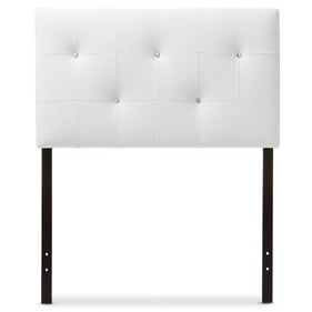 Baxton Studio Kirchem White Faux Leather Upholstered Twin Headboard