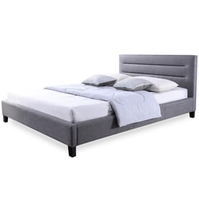 Baxton Studio Hillary Grey Fabric Upholstered Queen Platform Base Bed Frame