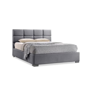 Baxton Studio Sophie Grey Fabric Upholstered Queen Platform Bed