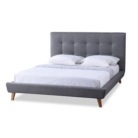 Baxton Studio Jonesy Grey Fabric Upholstered Full Platform Bed