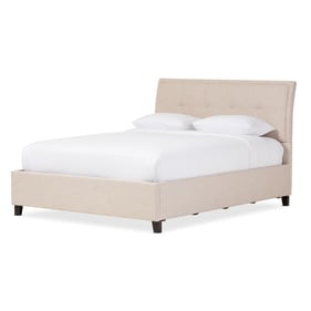 Baxton Studio Lea Beige Fabric Storage Queen Platform Bed