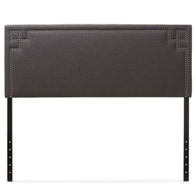 Baxton Studio Geneva Dark Grey Fabric Upholstered Queen Headboard