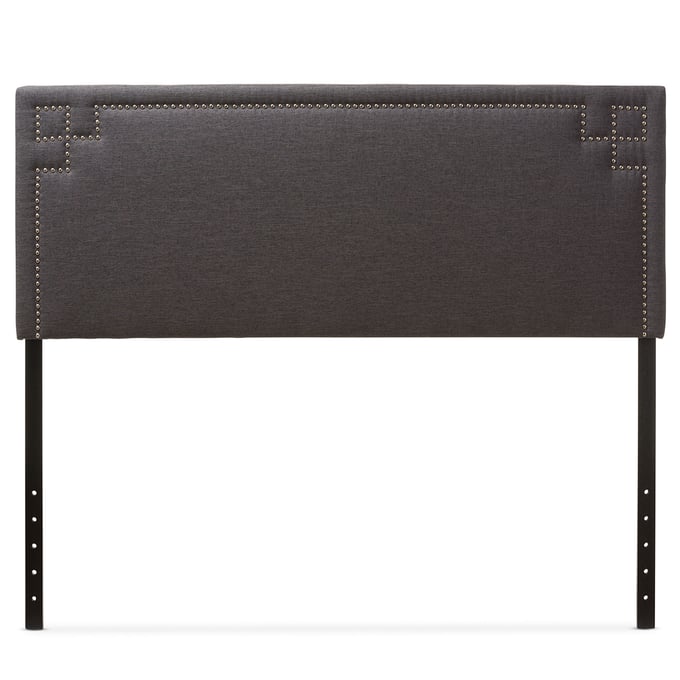 Baxton Studio Geneva Dark Grey Fabric Upholstered Queen Headboard BAX-BBT6575-DARK-GREY-QUEEN-HB