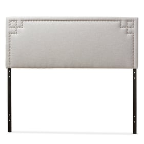 Baxton Studio Geneva Greyish Beige Fabric Upholstered Full Headboard