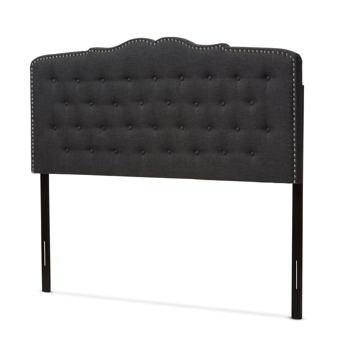 Baxton Studio Lucy Dark Grey Fabric Queen Headboard BAX-BBT6625-DGY-QHB-H1217-20