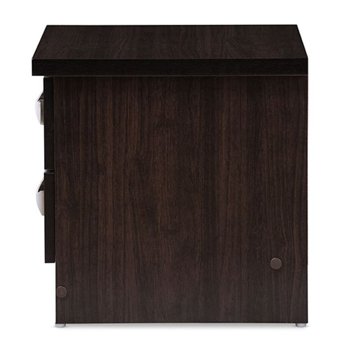 Baxton Studio Colburn Dark Brown Wood Night Stand Bedside Table