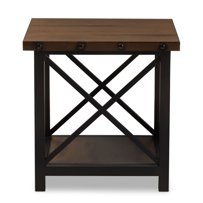 Baxton Studio Herzen Brown Wood Occasional End Table The Classy Home