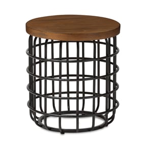 Baxton Studio Carie Black Wood Top Round Accent Table