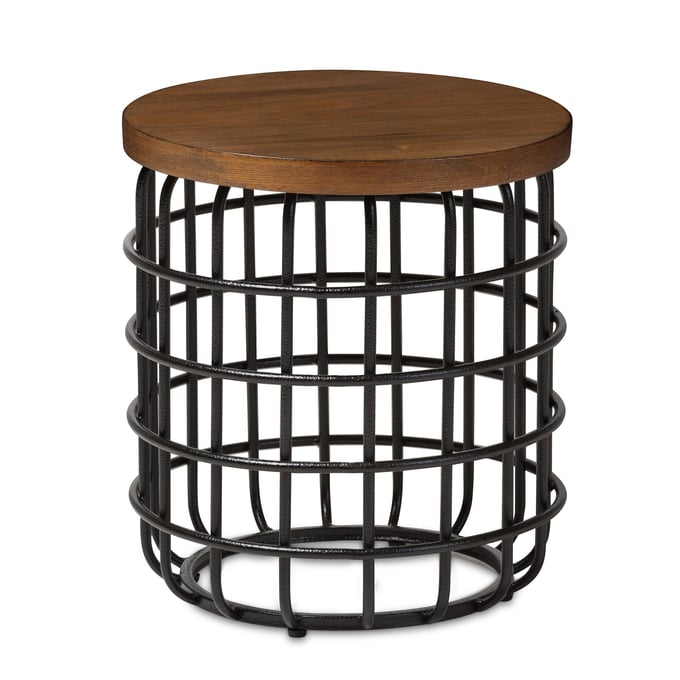 Baxton Studio Carie Black Wood Top Round Accent Table BAX-CA-1123-YLX-2703LSB