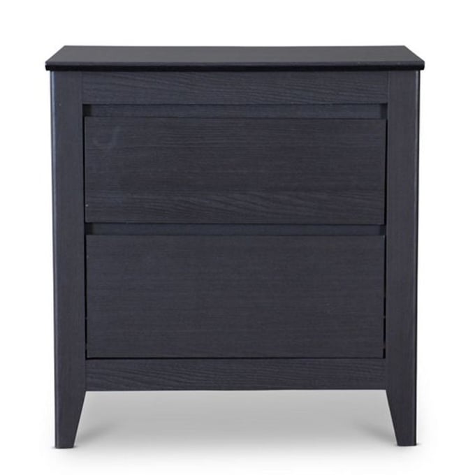 Baxton Studio Modern Dark Brown Wood 2 Drawers Night Stand BAX-CA-2DW-NS