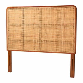 Baxton Studio Caspia Light Honey Red Teak Queen Headboard