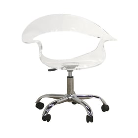 Baxton Studio Elia Clear Acrylic Swivel Chair