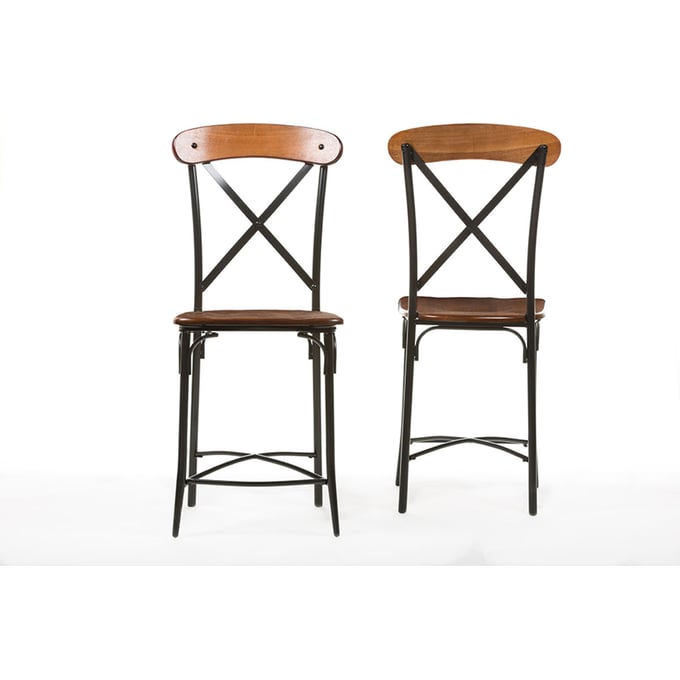 2 Baxton Studio Broxburn Light Brown Armless Bar Stools BAX-CDC222-PP2