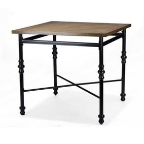 Baxton Studio Broxburn Brown Black Industrial Pub Table