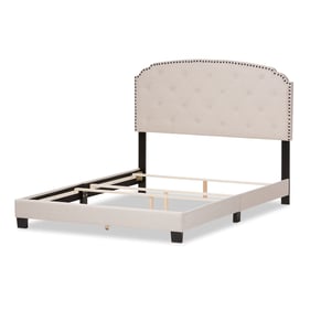 Baxton Studio Lexi Light Beige Fabric Upholstered King Bed