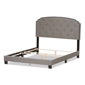 Baxton Studio Lexi Light Grey Fabric Upholstered Queen Bed