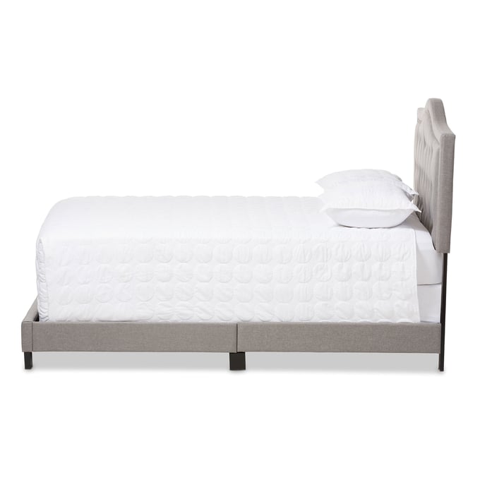 Baxton Studio Emerson Light Grey Fabric Upholstered Full Bed The