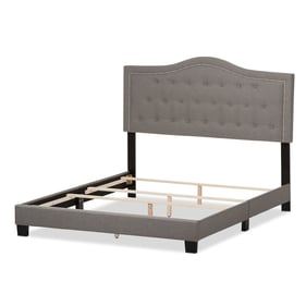 Baxton Studio Emerson Light Grey Fabric Upholstered King Bed