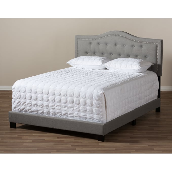 Baxton Studio Emerson Light Grey Fabric Upholstered Full Bed The