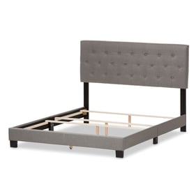 Baxton Studio Cassandra Light Grey Fabric Upholstered Queen Bed