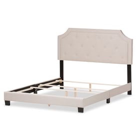 Baxton Studio Willis Light Beige Fabric Upholstered Queen Bed